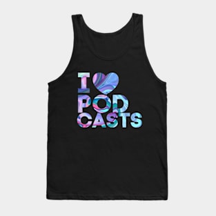 I Heart Podcasts Purple Marble Tank Top